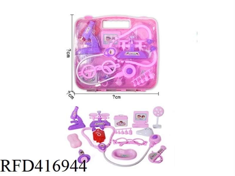 PINK CHILDREN'S DENTIST SET 14PCS