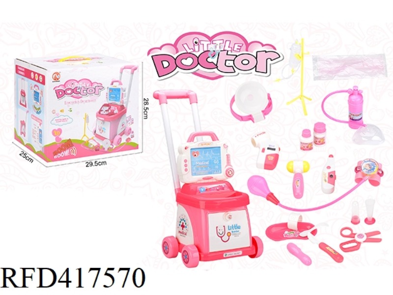 TROLLEY MONITOR DOCTOR TOY WITH LIGHT IC VOICE 20PCS