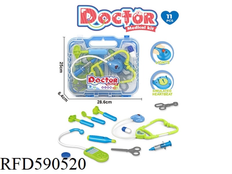 DOCTOR'S SUIT, STETHOSCOPE, LIGHT AND HEARTBEAT