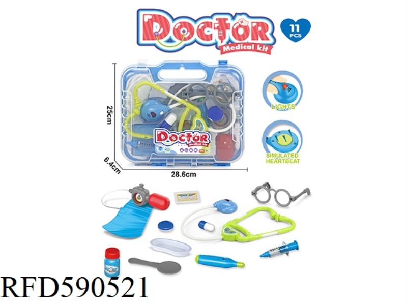 DOCTOR'S SUIT, STETHOSCOPE, LIGHT AND HEARTBEAT