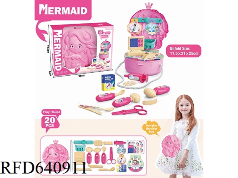 MERMAID PLAYING HOUSE WITH A SHOULDER BAG