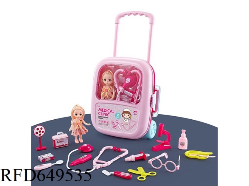 PULL ROD TABLE MEDICAL KIT WITH DOLL