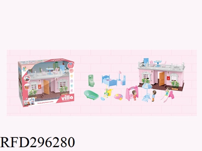 DIY VILLA WITH LIGHT+FURNITURE DOLL