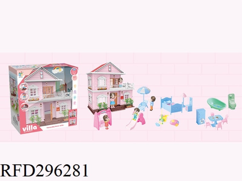 DIY VILLA WITH LIGHT+FURNITURE DOLL