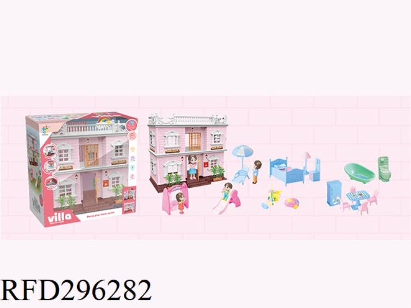 DIY VILLA WITH LIGHT+FURNITURE DOLL