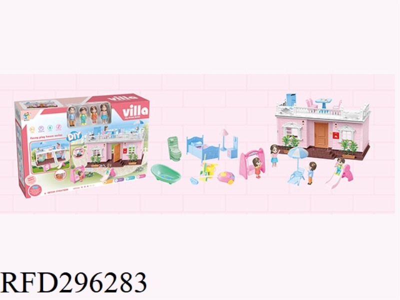 DIY VILLA WITH LIGHT+FURNITURE DOLL