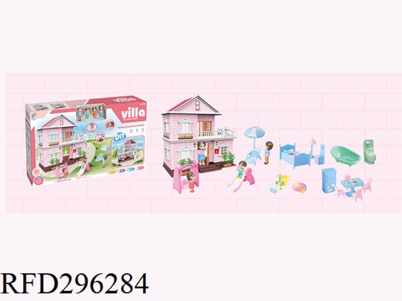 DIY VILLA WITH LIGHT+FURNITURE DOLL