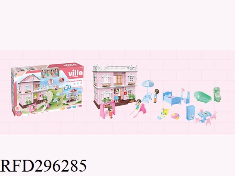 DIY VILLA WITH LIGHT+FURNITURE DOLL