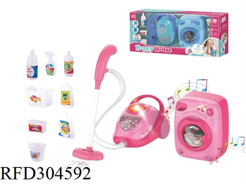 B/O DUST COLLECTOR+WASHING MACHINE WITH LIGHT AND MUSIC