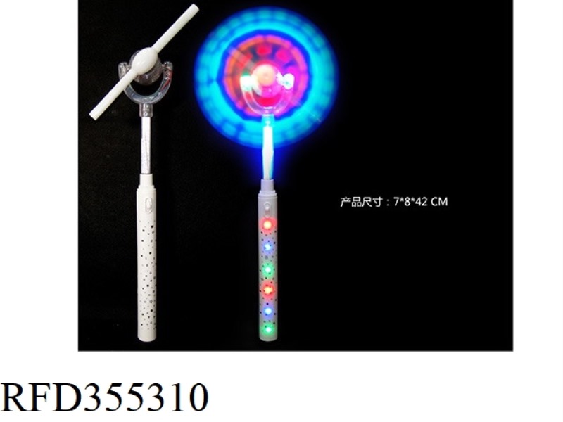 TRANSPARENT 15 LIGHT HANDLE FLASHING WINDMILL (NO MUSIC)