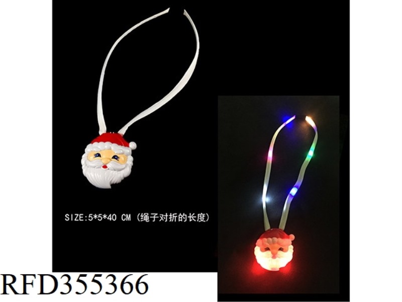 SANTA CLAUS 8 LIGHTS 4 CHANGING LIGHTS NECKLACE WITH CHRISTMAS SONG