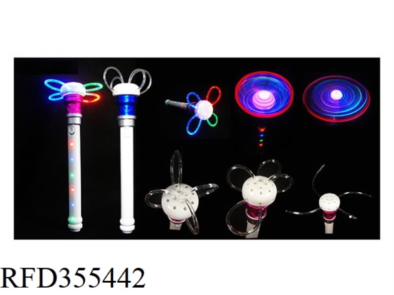 SOLID COLOR HANDLE WITH FLASH LIGHT 10 DIY FIBER OPTIC MULTI-POINT SWIVEL BAR (NO MUSIC)