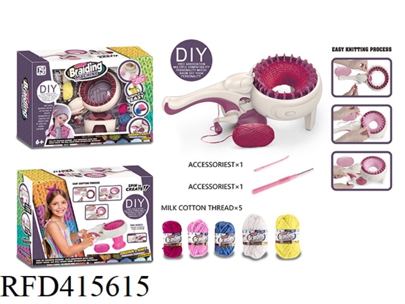 HAND CRANK WOOL KNITTING DEVICE ENGLISH BOX