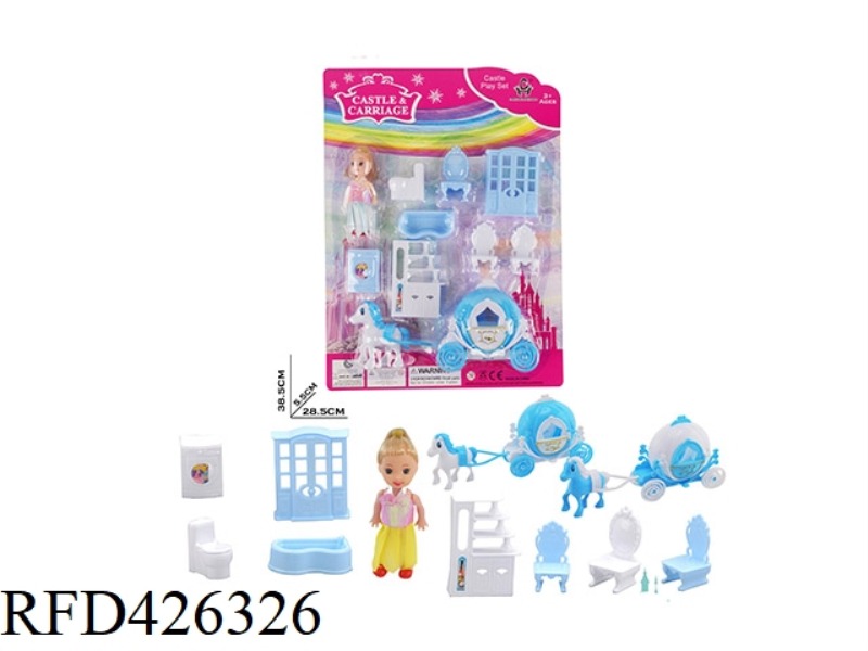 BLUE PUMPKIN CARRIAGE BARBIE FURNITURE SET