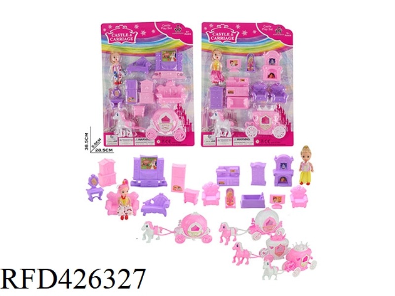 PINK CARRIAGE BARBIE FURNITURE SET