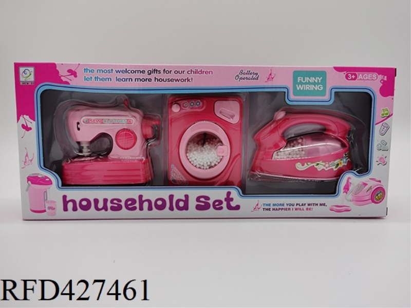 ELECTRIC IRON + WASHING MACHINE + SEWING MACHINE