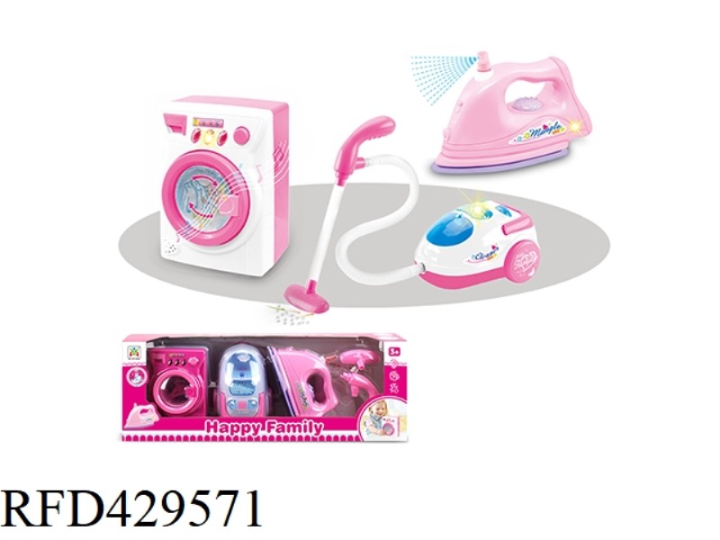 ELECTRIC IRON WASHING MACHINE VACUUM CLEANER COMBINATION