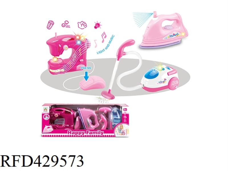 ELECTRIC IRON VACUUM CLEANER SEWING MACHINE COMBINATION