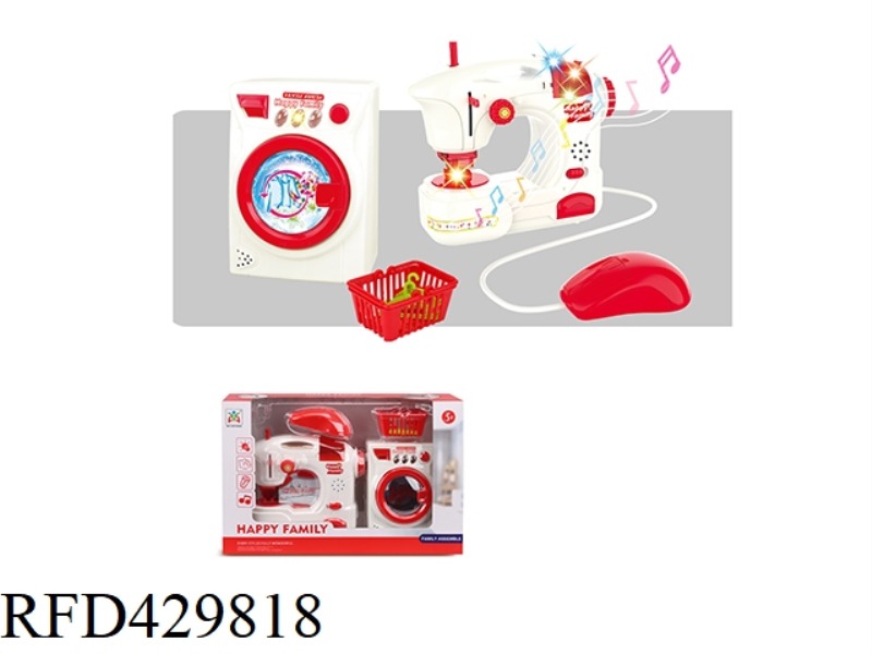 ELECTRIC SEWING MACHINE, WASHING MACHINE COMBINATION