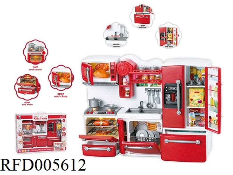 STOVE+VEGATABLE BASIN+FRIDGE(WITH LIGHT AND MUSIC)