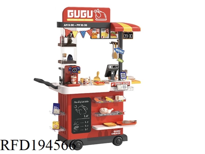 102CM FAST FOOD TRUCK--TEPPANYAKI FRIED CHICKEN RESTAURANT (COLOR CHANGING FOOD, WITH SOUND AND LIGH