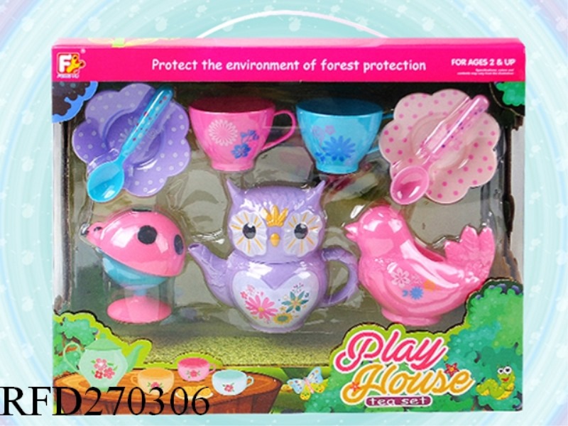 OWL TEA SET 9PCS