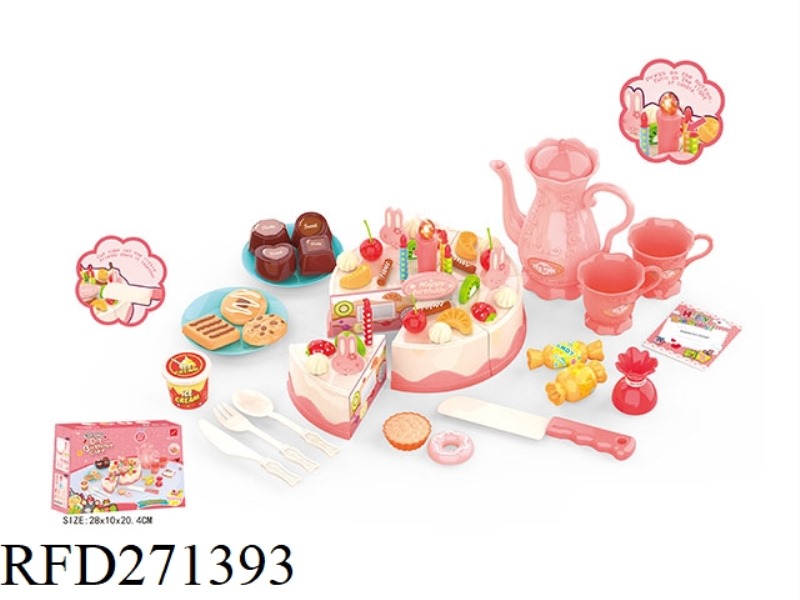 62PCS DIY FRUIT LIGHTING CANDLE CAKE SET