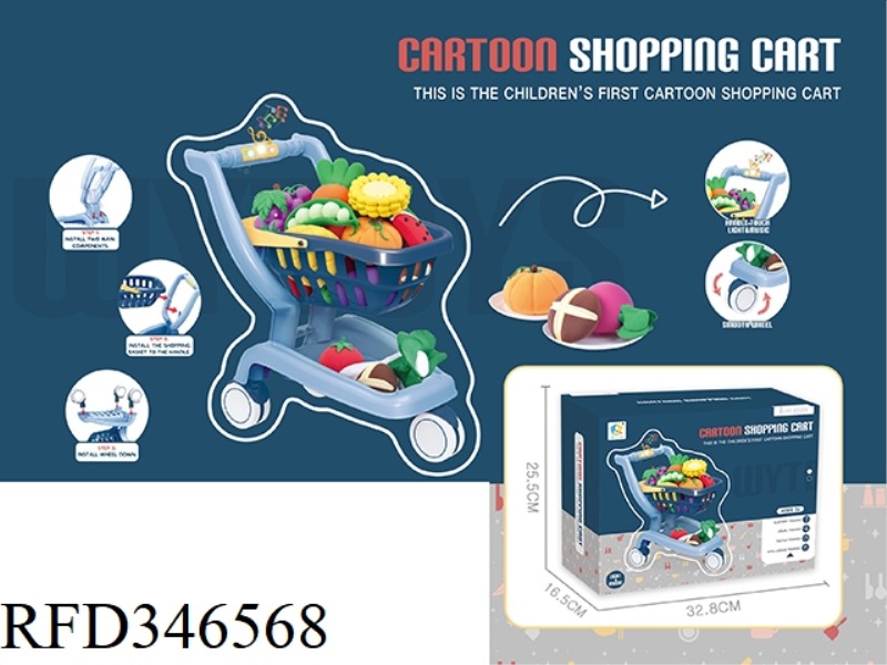 SHOPPING CART FRUIT SET/BLUE