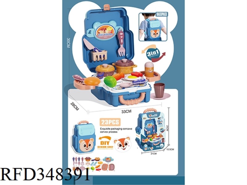 THREE IN ONE CARTOON KITCHENWARE SCHOOL BAG