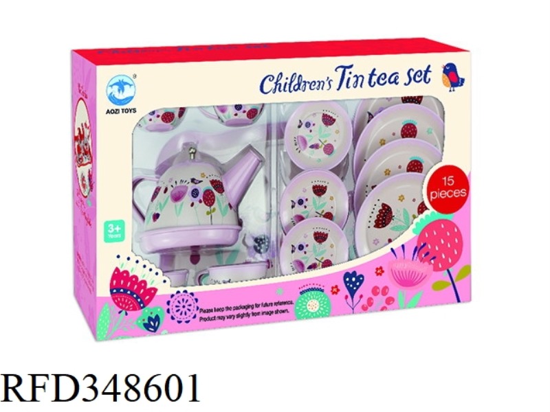 PINK FLOWER TEA SET 15PCS