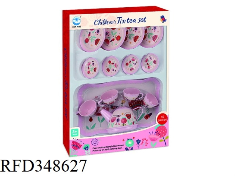 PINK FLOWER TEA SET 15PCS