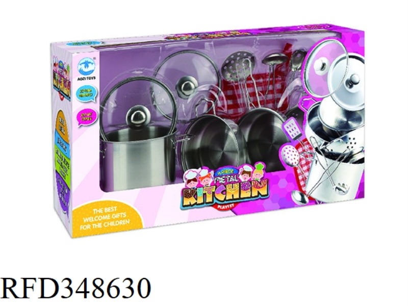STAINLESS STEEL CUTLERY (2 GLASS LIDS) 11PCS