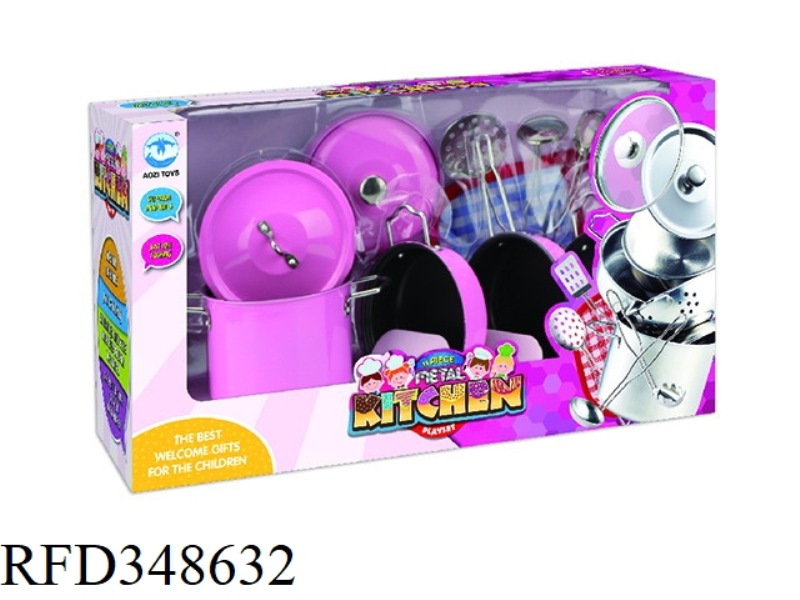 PINK STAINLESS STEEL CUTLERY (2 STAINLESS STEEL COVERS) 11PCS