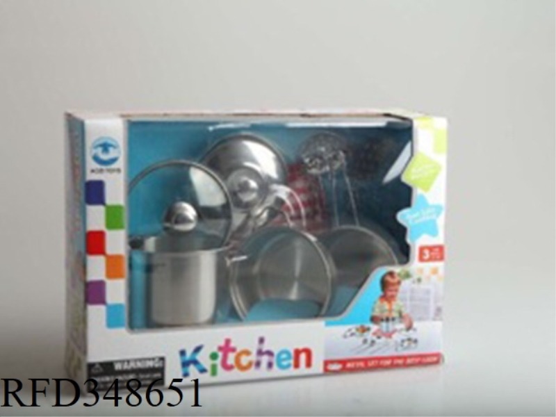 STAINLESS STEEL LID + GLASS LID TABLEWARE 8PCS