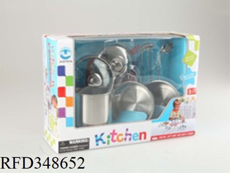 STAINLESS STEEL LID + GLASS LID TABLEWARE 8PCS