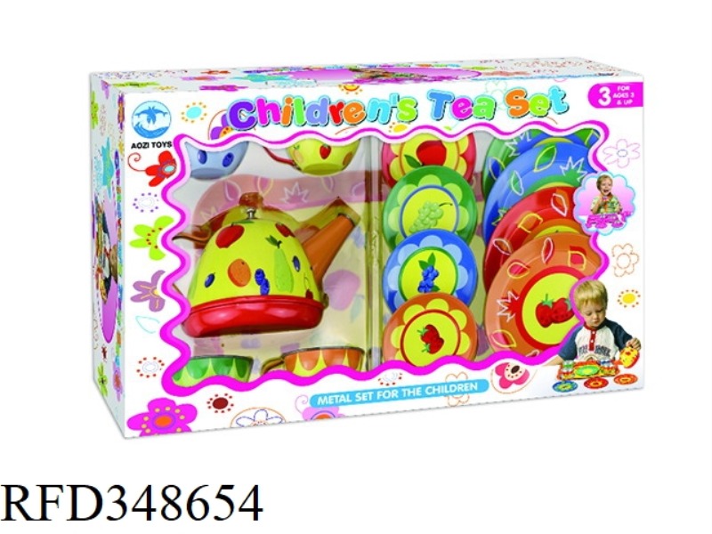 FRUIT PRINTING TEA SET 15PCS