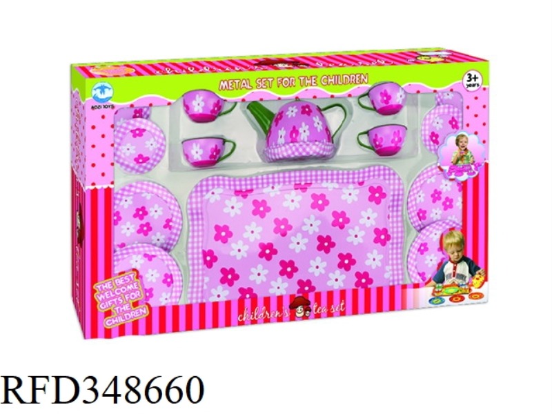 SAFFLOWER PRINTED TEA SET 15PCS