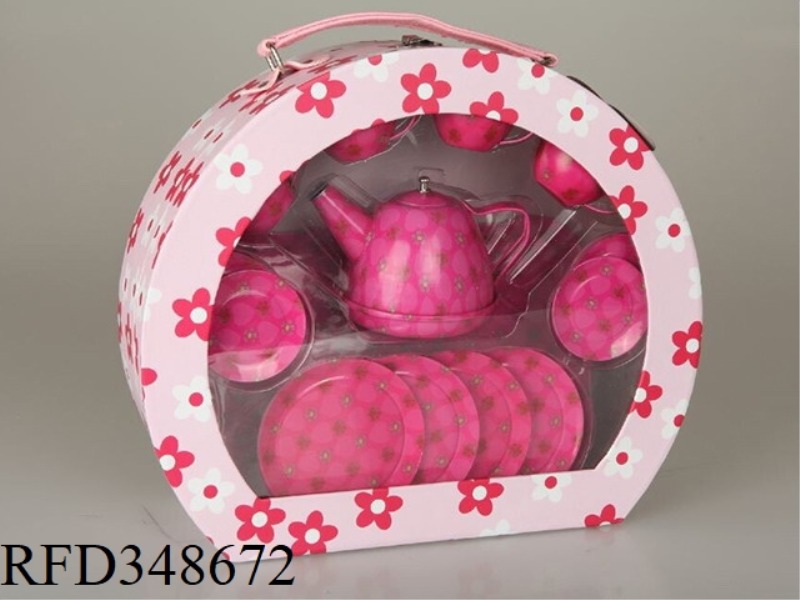 PINK PRINTING TEA SET 15PCS