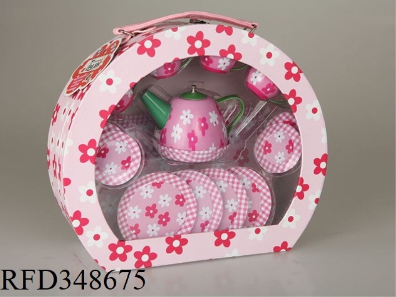 WHITE FLOWER PRINTING TEA SET 15PCS