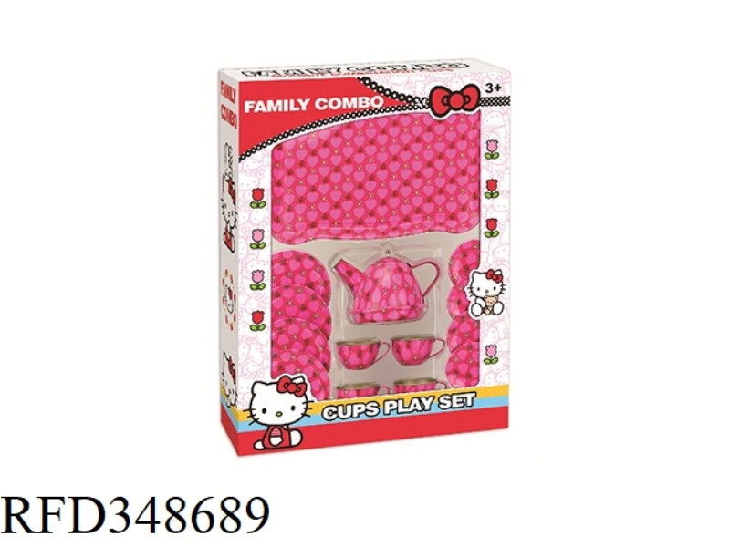 PINK PRINTING TEA SET 15PCS