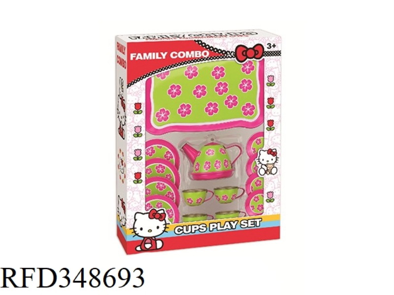 A FLOWER PRINTING TEA SET 15PCS