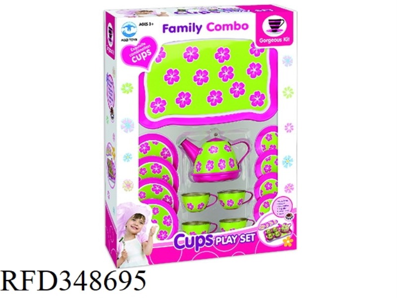 A FLOWER PRINTING TEA SET 15PCS