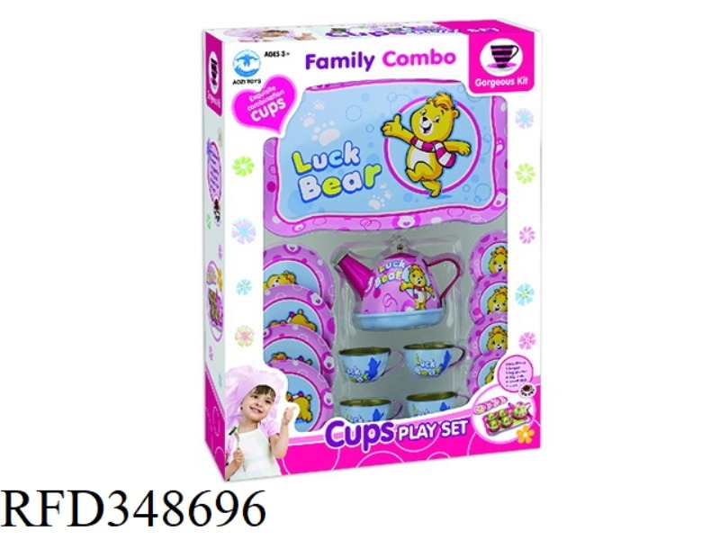 CARTOON BEAR PRINTING TEA SET 15PCS