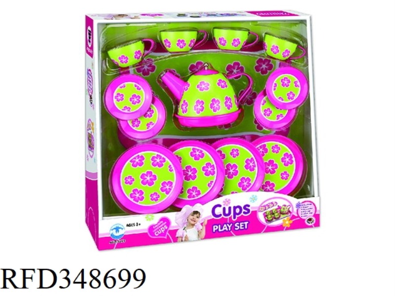 A FLOWER PRINTING TEA SET 15PCS