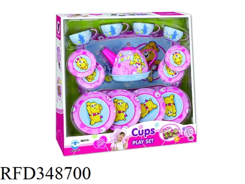 CARTOON BEAR PRINTING TEA SET 15PCS