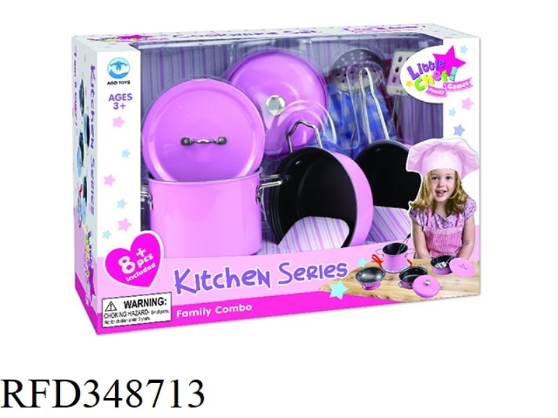 PINK STAINLESS STEEL TABLEWARE 8PCS
