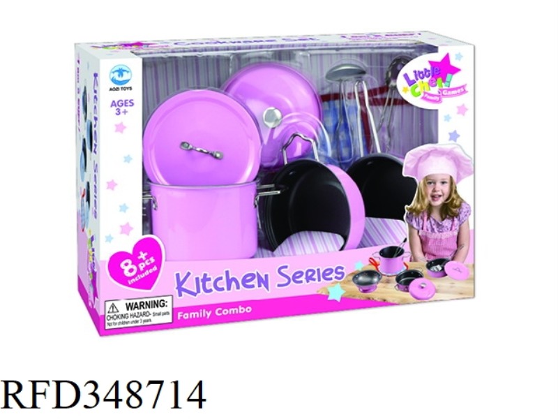 PINK STAINLESS STEEL TABLEWARE 8PCS