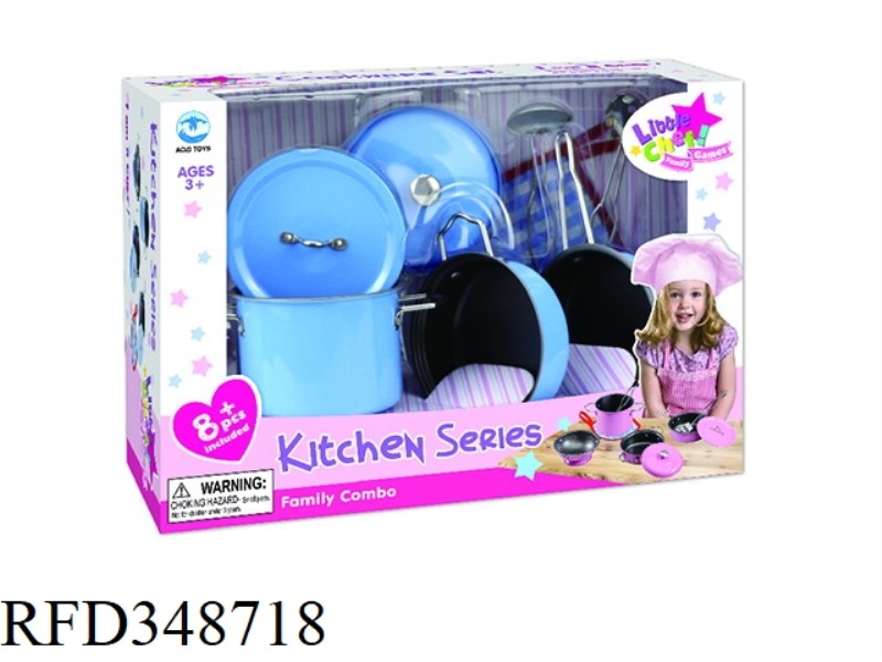 BLUE STAINLESS STEEL CUTLERY 8PCS
