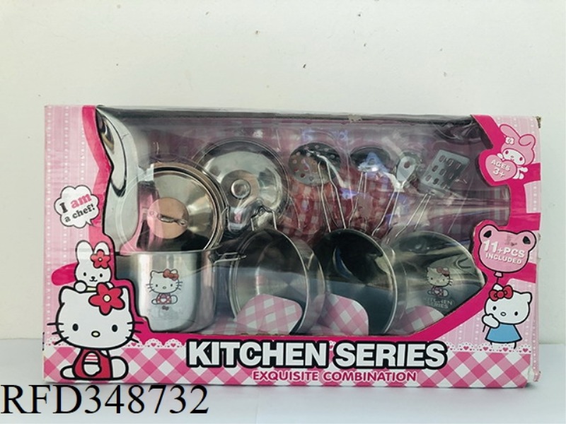 KT CAT STAINLESS STEEL TABLEWARE 11PCS