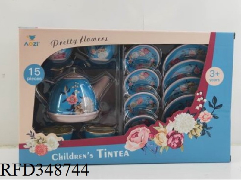 ROSE PRINTING TEA SET 15PCS